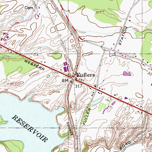 Topographic Map of Fullers, NY