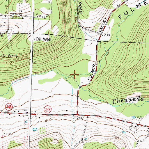 Topographic Map of Fulmer Valley, NY