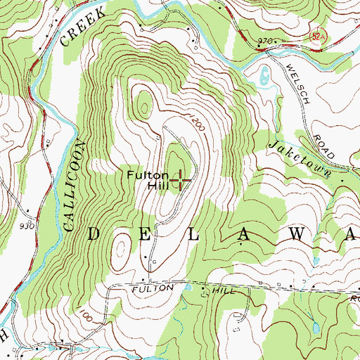 Topographic Map of Fulton Hill, NY