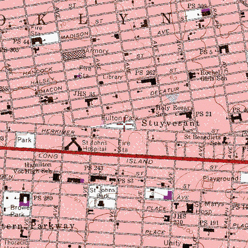 Topographic Map of Fulton Park, NY