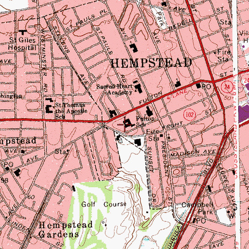 Topographic Map of Fulton Elementary School, NY
