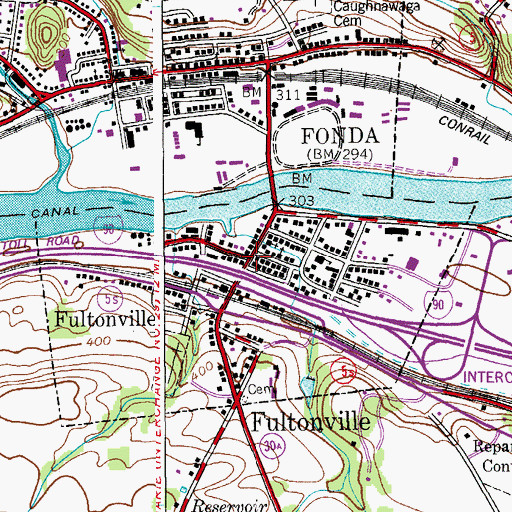 Topographic Map of Fultonville, NY