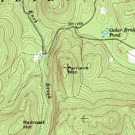 Topographic Map of Furnace Mountain, NY