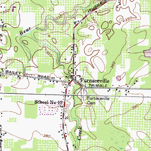 Topographic Map of Furnaceville, NY