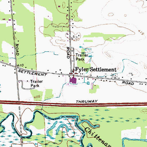 Topographic Map of Fyler Settlement, NY
