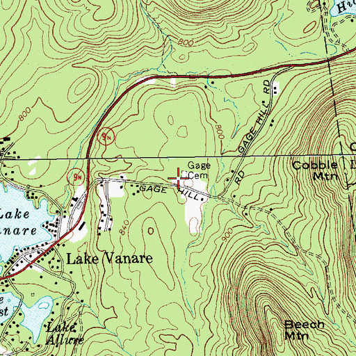 Topographic Map of Gage Cemetery, NY