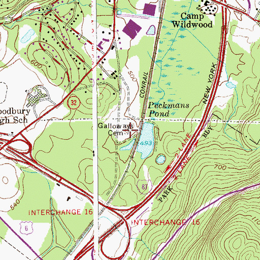 Topographic Map of Coffey Cemetery, NY