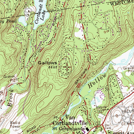 Topographic Map of Gallows Hill, NY