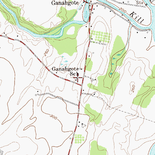 Topographic Map of Ganahgote School, NY