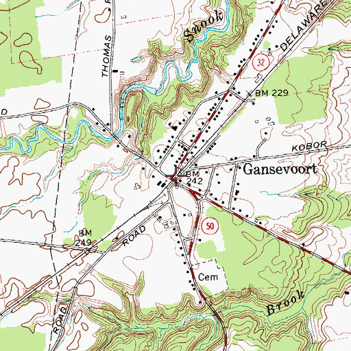 Topographic Map of Gansevoort, NY