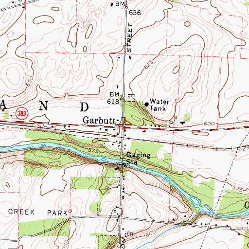 Topographic Map of Garbutt, NY