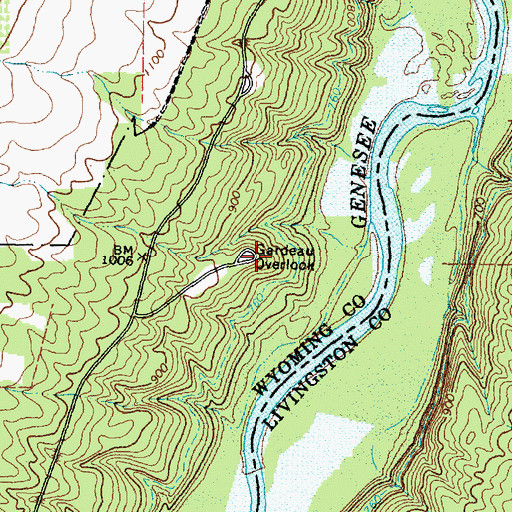 Topographic Map of Gardeau Overlook, NY