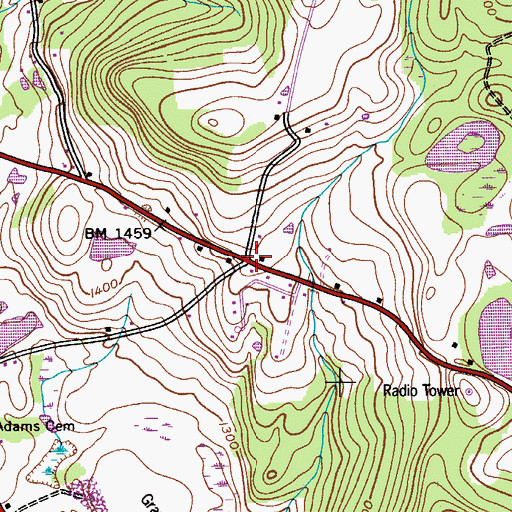 Topographic Map of Gardner Cemetery (historical), NY
