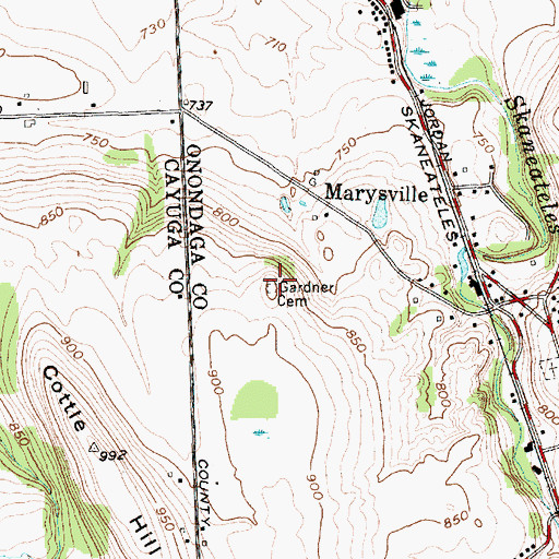 Topographic Map of Gardner Cemetery, NY