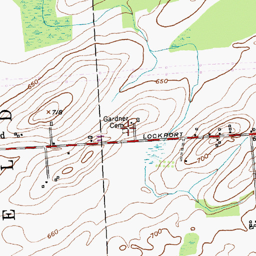 Topographic Map of Gardner Cemetery, NY