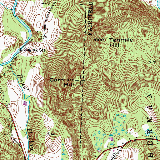 Topographic Map of Gardner Hill, NY