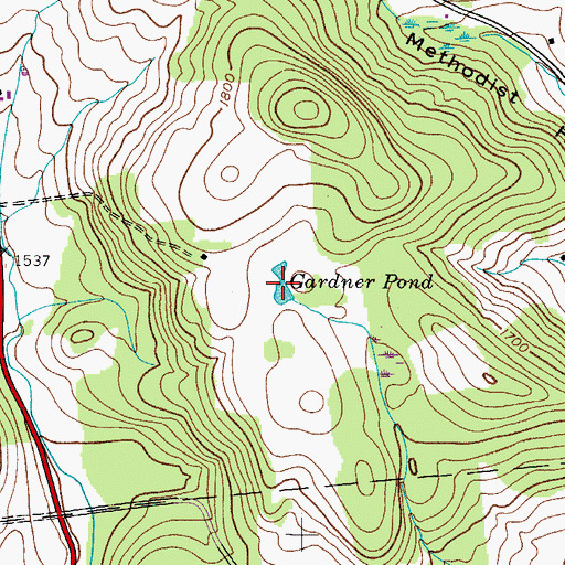 Topographic Map of Gardner Pond, NY