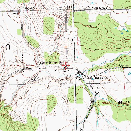 Topographic Map of Gardner School, NY