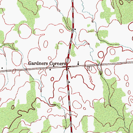 Topographic Map of Gardners Corners, NY