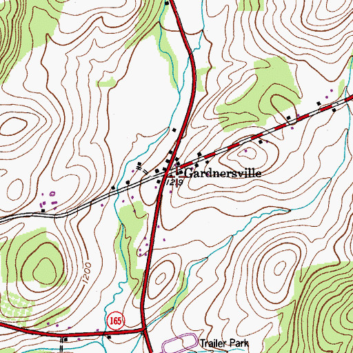 Topographic Map of Gardnersville, NY