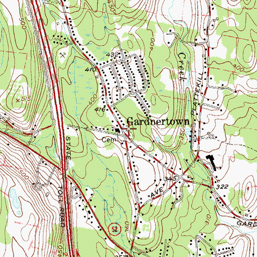 Topographic Map of Gardnertown, NY