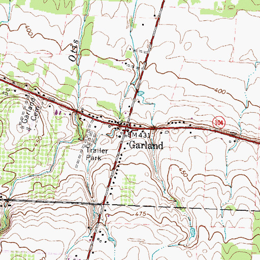 Topographic Map of Garland, NY