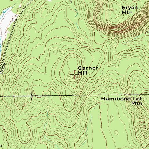 Topographic Map of Garner Hill, NY