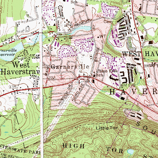 Topographic Map of Garnerville, NY