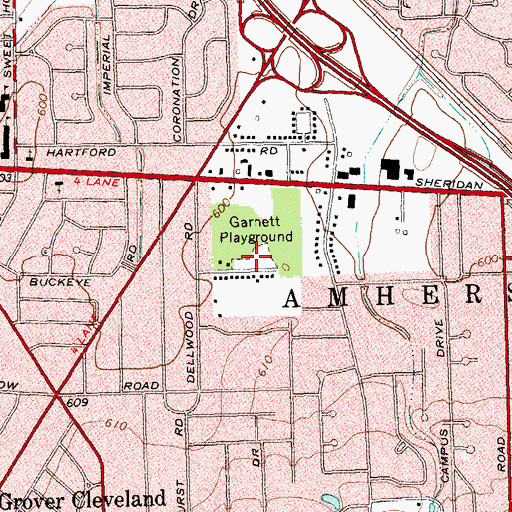 Topographic Map of Garnett Playground, NY
