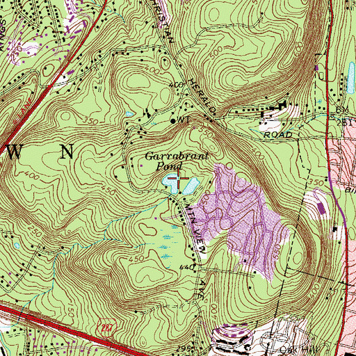 Topographic Map of Garrabrant Pond, NY
