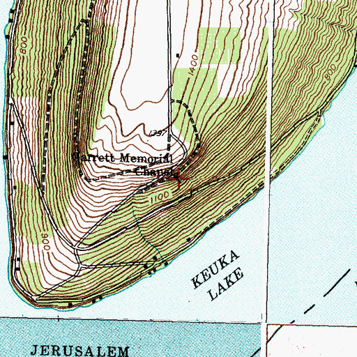 Topographic Map of Garrett Memorial Chapel, NY