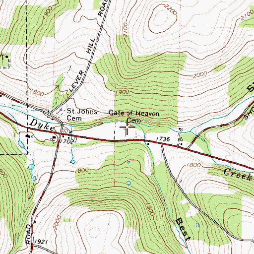 Topographic Map of Gate of Heaven Cemetery, NY