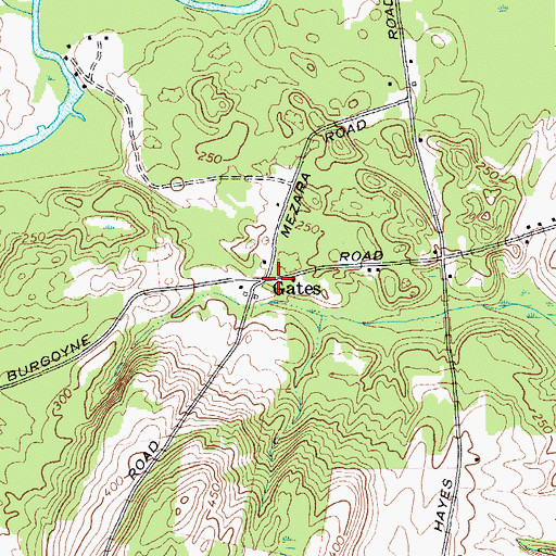 Topographic Map of Gates, NY