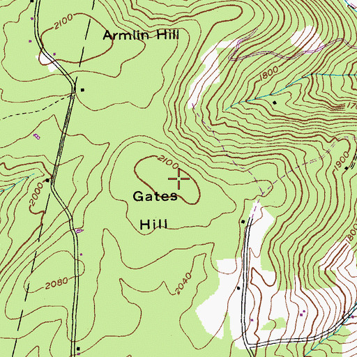 Topographic Map of Gates Hill, NY