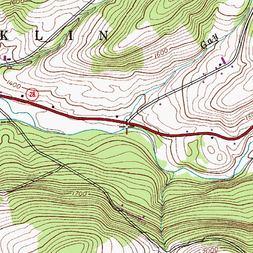 Topographic Map of Gay Creek, NY