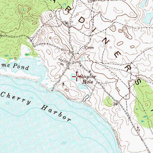 Topographic Map of Gaylor Hole, NY