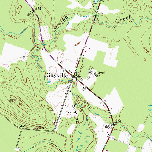 Topographic Map of Gayville, NY