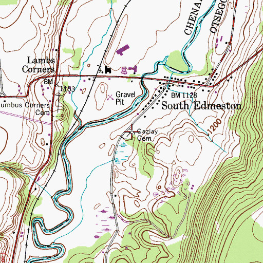 Topographic Map of Gazlay Cemetery, NY