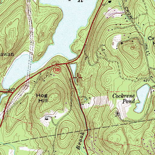 Topographic Map of Gedney Brook, NY