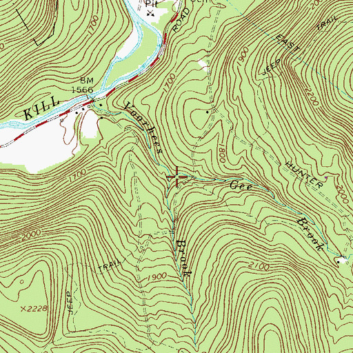 Topographic Map of Gee Brook, NY
