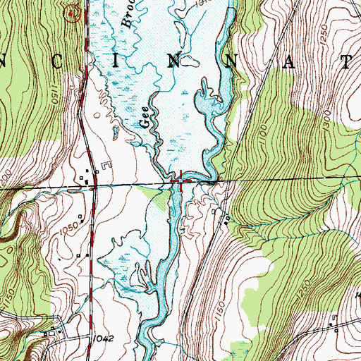 Topographic Map of Gee Brook, NY