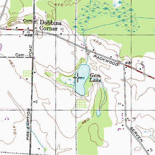 Topographic Map of Gem Lake, NY