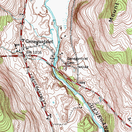 Topographic Map of Genegantslet Cemetery, NY