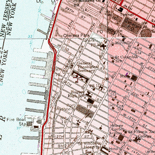 Topographic Map of General Theological Seminary, NY