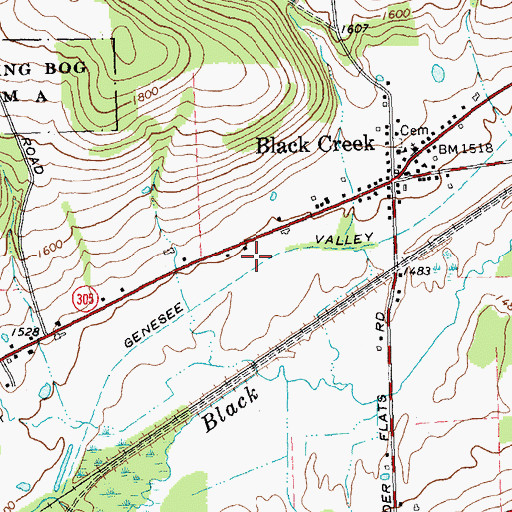 Topographic Map of Genesee Valley Canal, NY