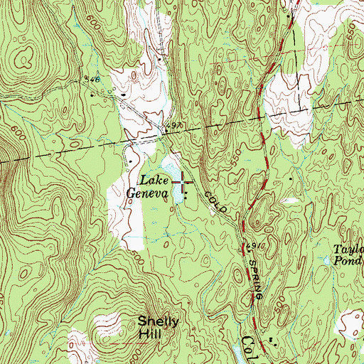 Topographic Map of Lake Geneva, NY