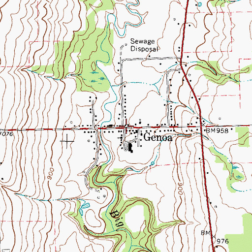 Topographic Map of Genoa, NY