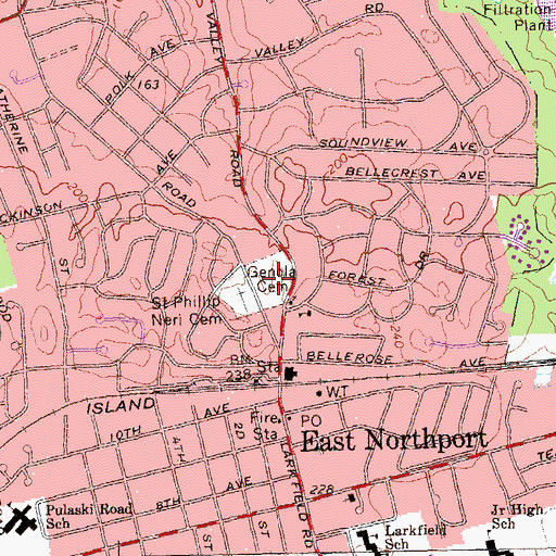 Topographic Map of Genola Rural Cemetery, NY
