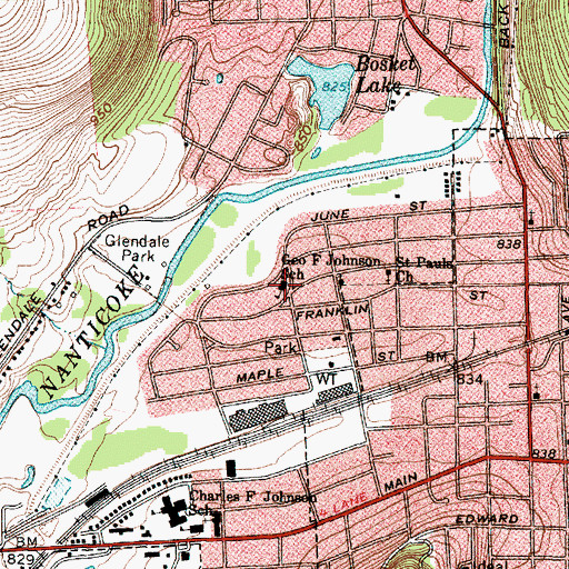 Topographic Map of George F Johnson School, NY