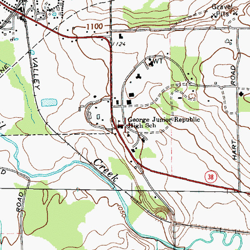 Topographic Map of George Junior Republic High School, NY